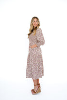 Midi dress with 3/4 sleeves