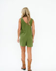 Blake Romper in Moss Green