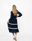 Winona Midi Dress in Navy Blue