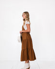 Shay Overall Dress in Brown