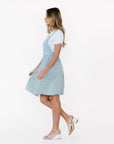 Shay Overall Dress in Light Blue