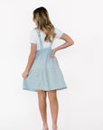 Shay Overall Dress in Light Blue