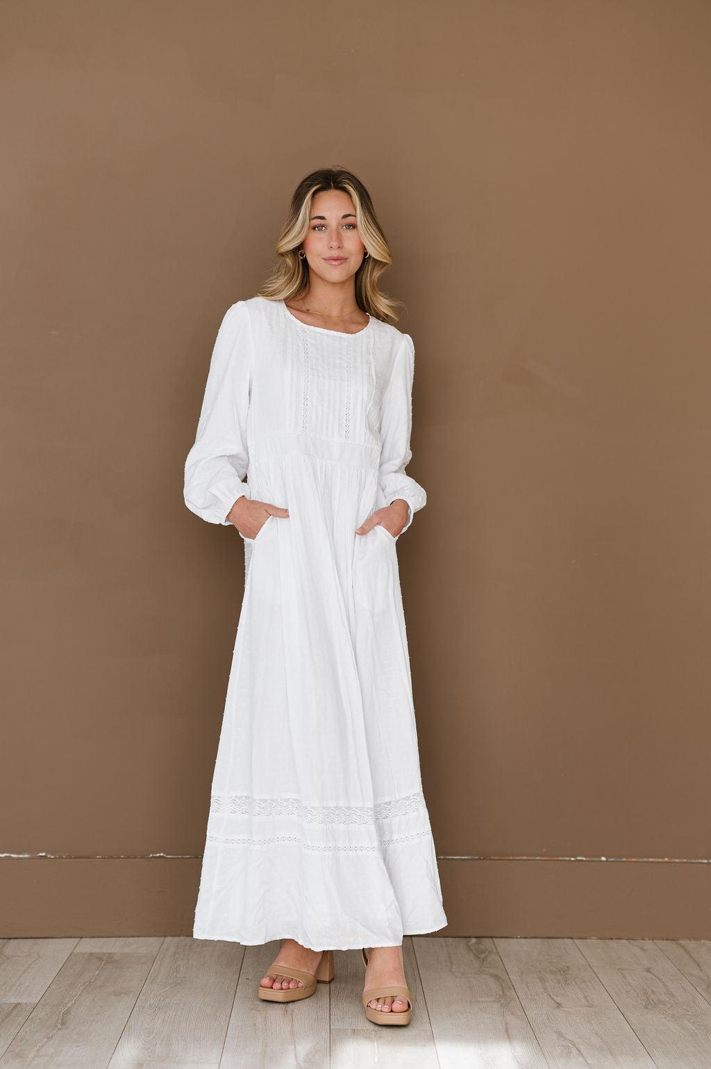 White cotton temple clearance dresses