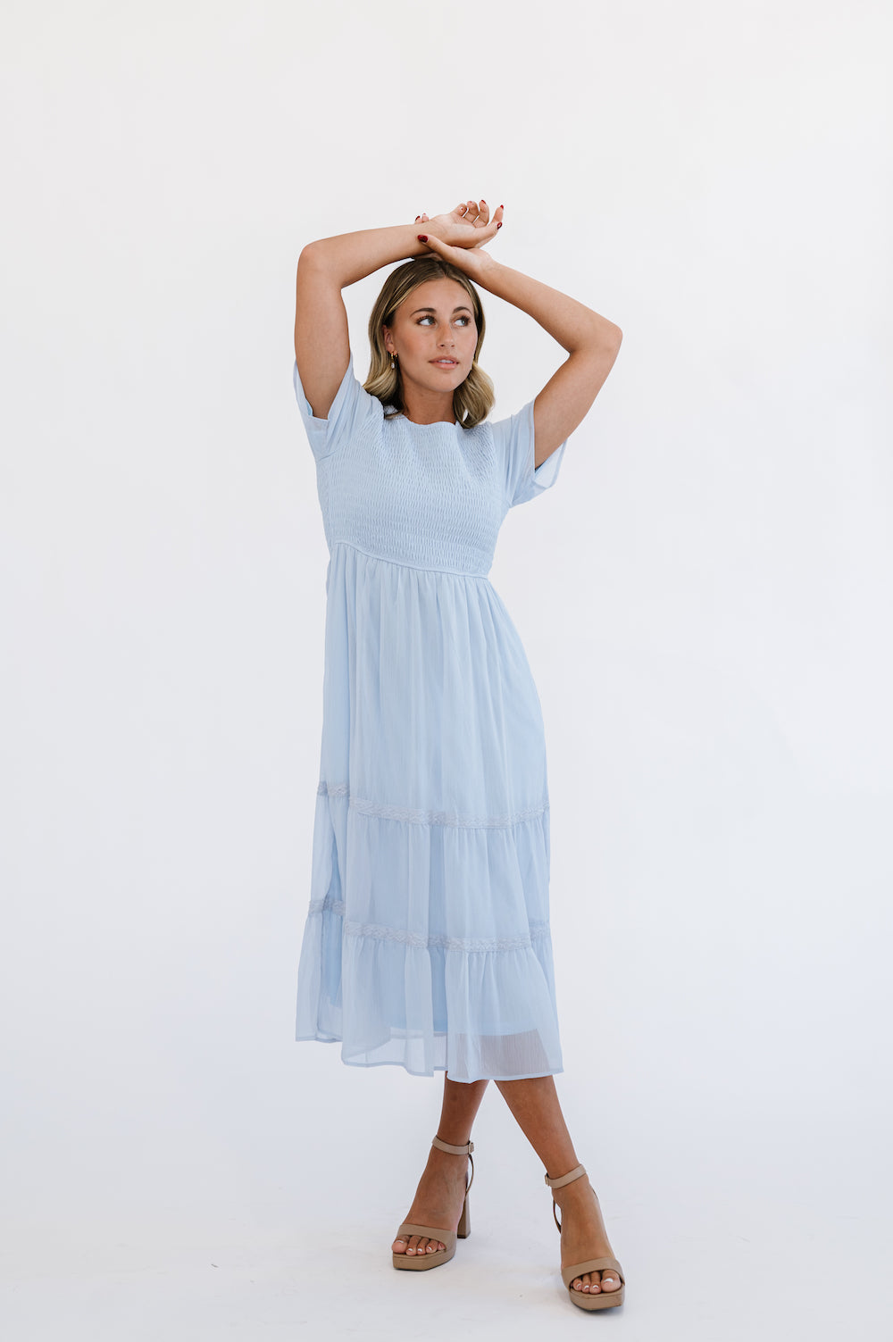 Powder blue casual clearance dress