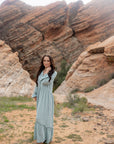 Sage Blue Maternity Dress