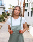 Frankie Denim Overalls in Sage