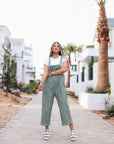 Frankie Denim Overalls in Sage