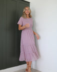 Smocked bodice midi dress