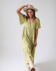 Rayon maxi dress in pistachio green