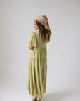 nursing friendly maxi dress pistachio green