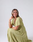 button up maxi dress pistachio green