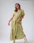 Pistachio green maternity maxi dress