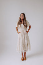 Elegant Midi Ivory Dress