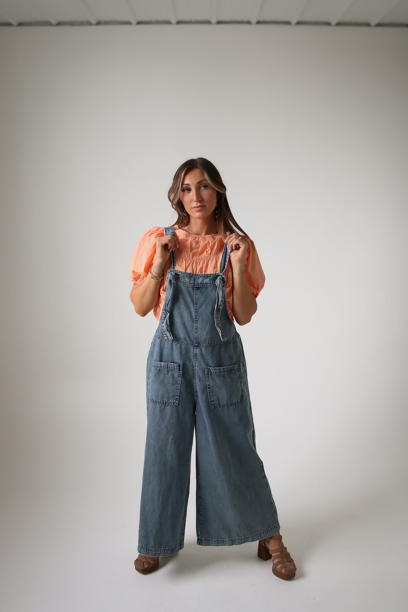 Tia Denim Dungarees Blue