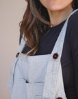 Frankie Twill Overalls in Stone