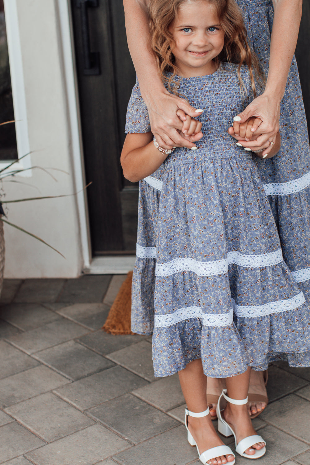 Dusty blue shop kids dress